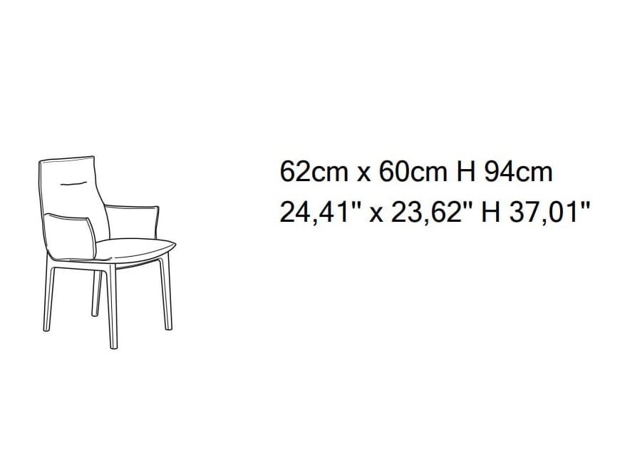 Кожаный стул с подлокотниками Natuzzi Italia SOVRANA ARCH-00053996 - Вид №2