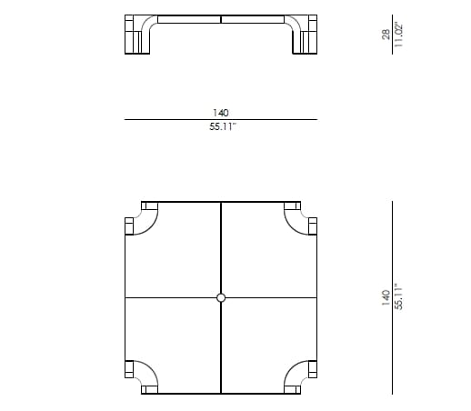 Квадратный журнальный столик из натурального камня Enne Ruwa ARCH-00043372 - Вид №4