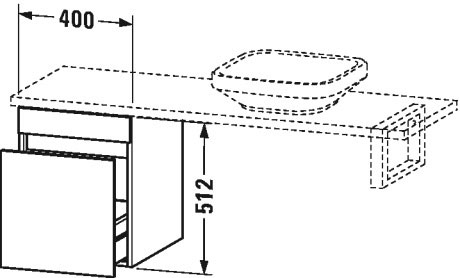 Шкафчик для компактной консоли DuraStyle #DS5321 400 x 478 мм Duravit DS532102121 - Вид №1