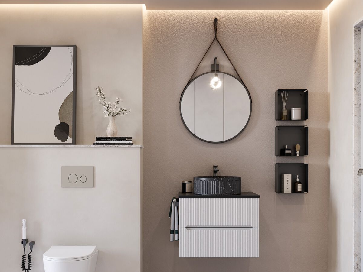 Деревянный одиночный подвесной умывальник с ящиками LEGNOBAGNO Verso ARCH-00001401