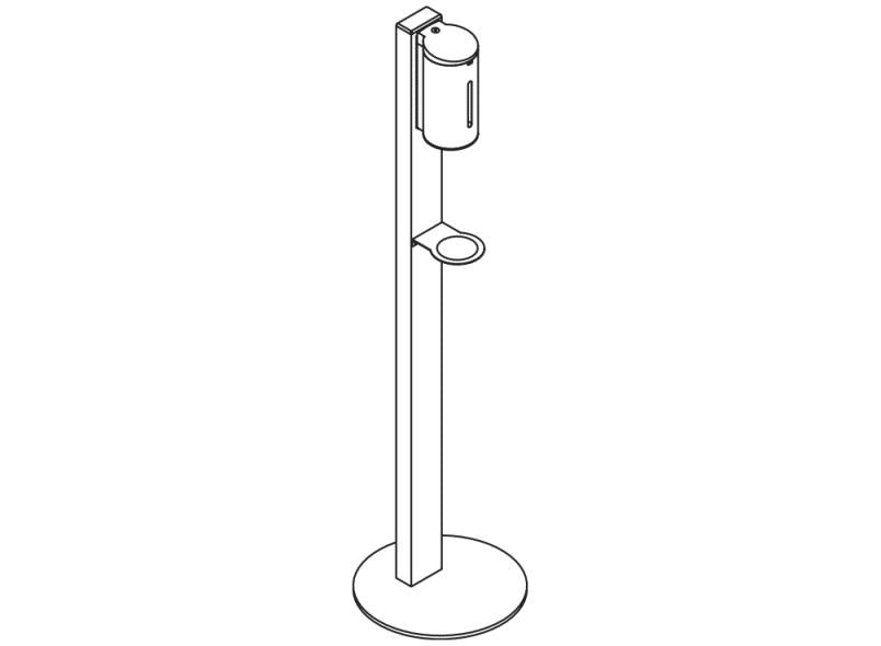 950.06.10301 Сенсорная колонка-дозатор дезинфицирующего средства HEWI USA Produkte  - Вид №2