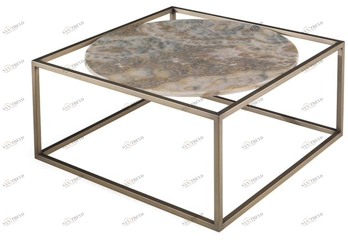 Gianfranco Ferré Home Низкий квадратный журнальный столик из оникса и металла sun-id-1420152