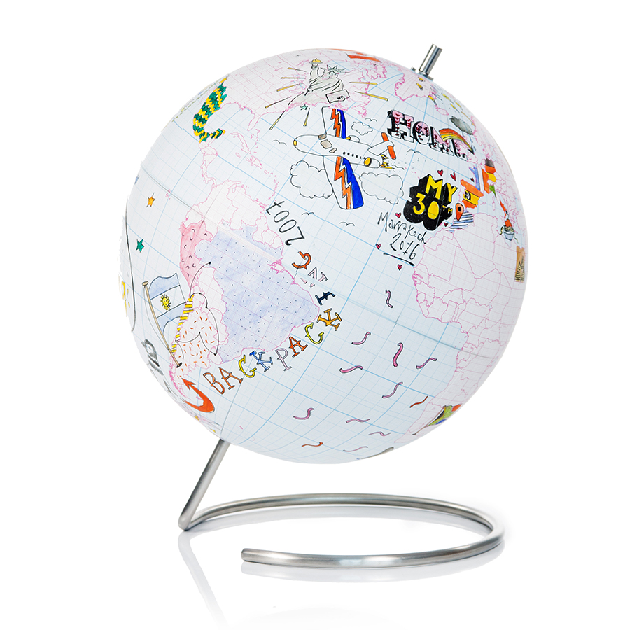 SK GLOBEGRID2 Глобус для разукрашивания journal малый Suck UK  - Вид №4