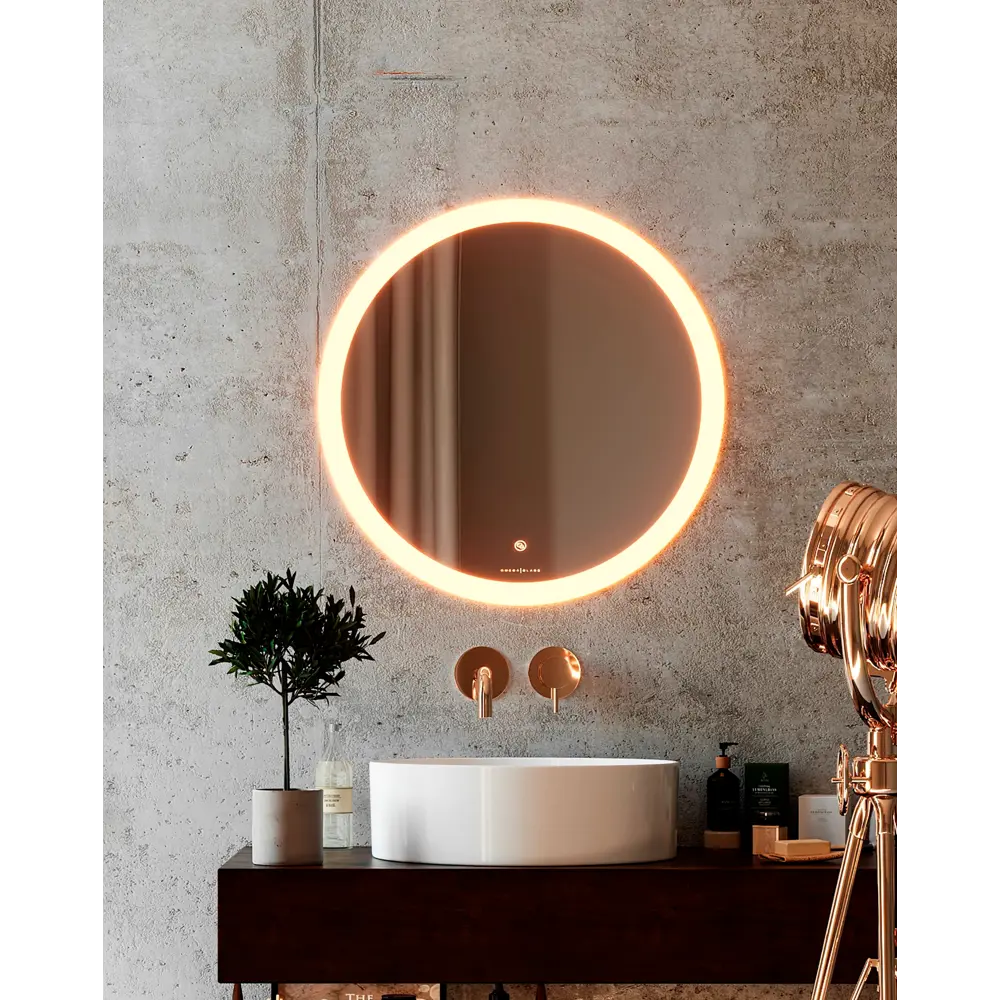 Зеркало для ванной Omega Glass Тип 3 SD323 с подсветкой 80 см круглое STLM-2147617