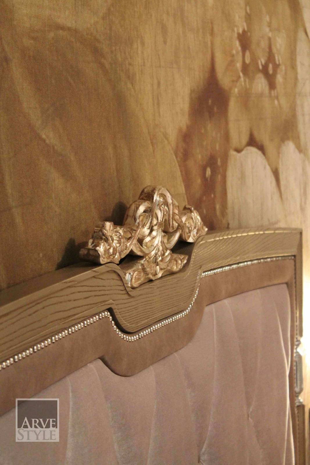 Деревянная двуспальная кровать с мягким изголовьем Arvestyle ARCH-00032854 - Вид №9