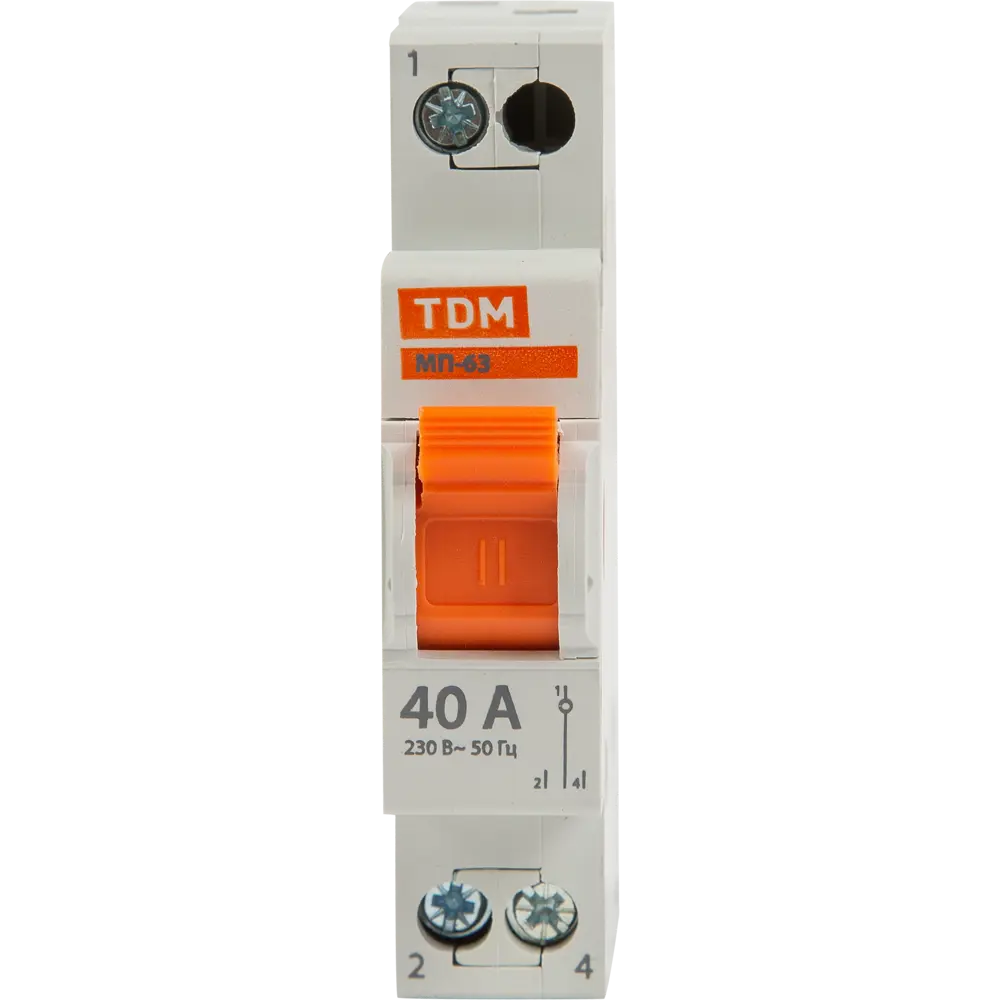 Выключатель нагрузки TDM Electric МП-63 1P 40А для безопасного управления электроцепями 84399553 STLM-0049323 - Вид №1