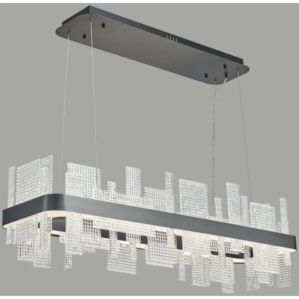 91408288 Люстра подвесная светодиодная Wertmark Lotta we460.03.023 70 м² теплый белый (желтый) свет цвет черный STLM-0904478