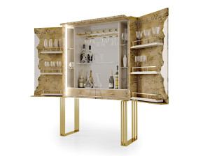 Деревянный барный шкаф со встроенным освещением