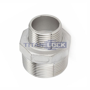 Ниппель переходной сталь, 1/2", НР BSP/НР NPT, TL1/2RMBS-MNP TITAN LOCK