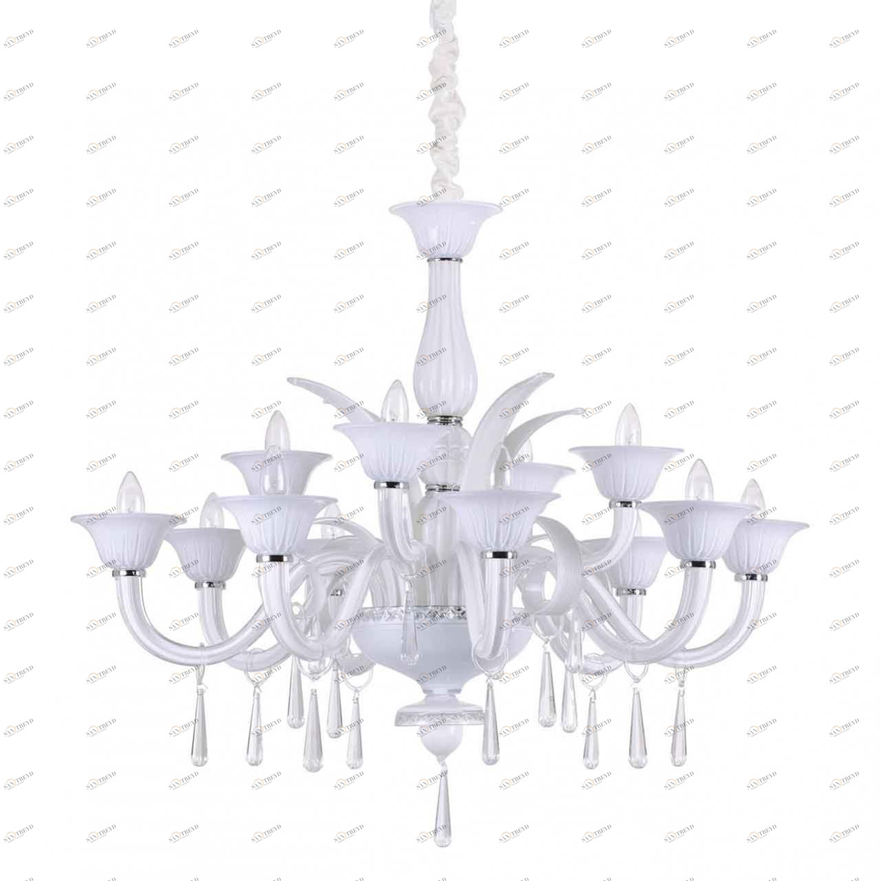 Подвесная люстра Ideal Lux Renoir SP12 Bianco IDEAL LUX ДИЗАЙНЕРСКИЕ, RENOIR 313632 Белый 