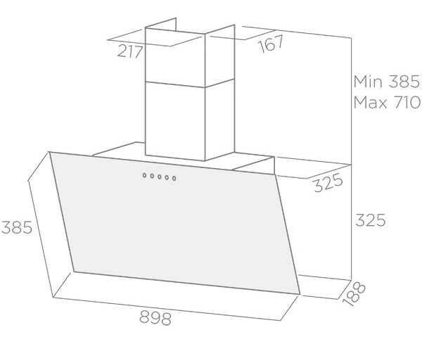 9061655 Вытяжка наклонная Elica SHIRE IX BL/A/90 черный/прозрачный STDN-0101443 - Вид №4