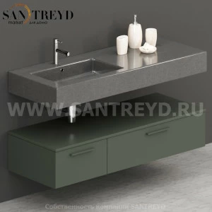 T13552FE2 Столешницы для использования в сочетании с тумбами и открытыми тумбами 135 см зеленая Globo ARREDO WOOD Италия