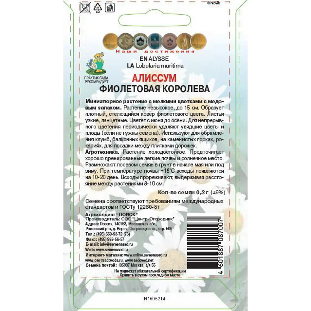 Семена цветов Поиск алиссум Фиолетовая королева STLM-2010192 - Вид №1