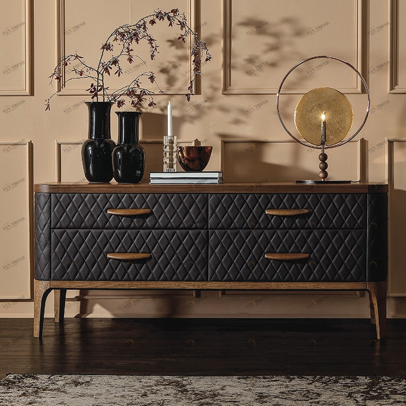 Комод с ящиками черно-коричневый Tiffany Modern TONIN CASA MODERN 00-3981598 Коричневый;черный