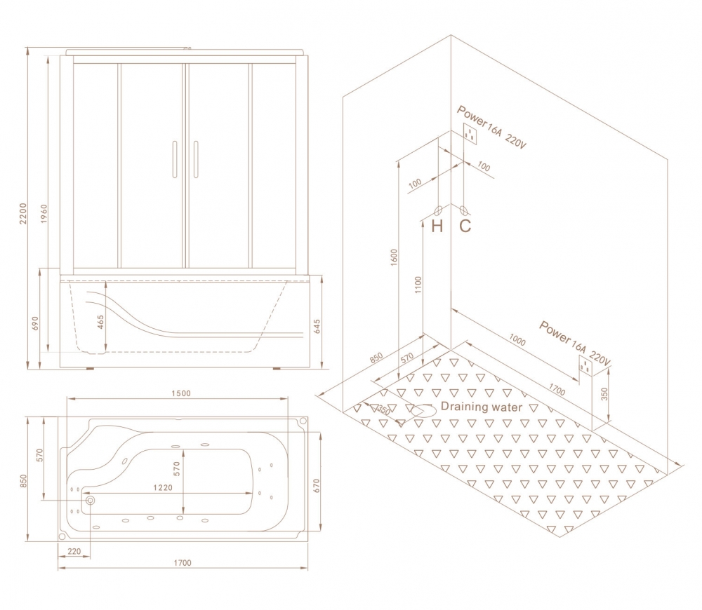 BU615 Душевая кабина SSWW  - Вид №5