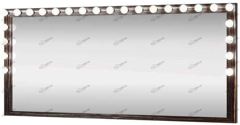 DWFI Прямоугольное зеркало из шпона дерева со встроенной настенной подсветкой  00002454 