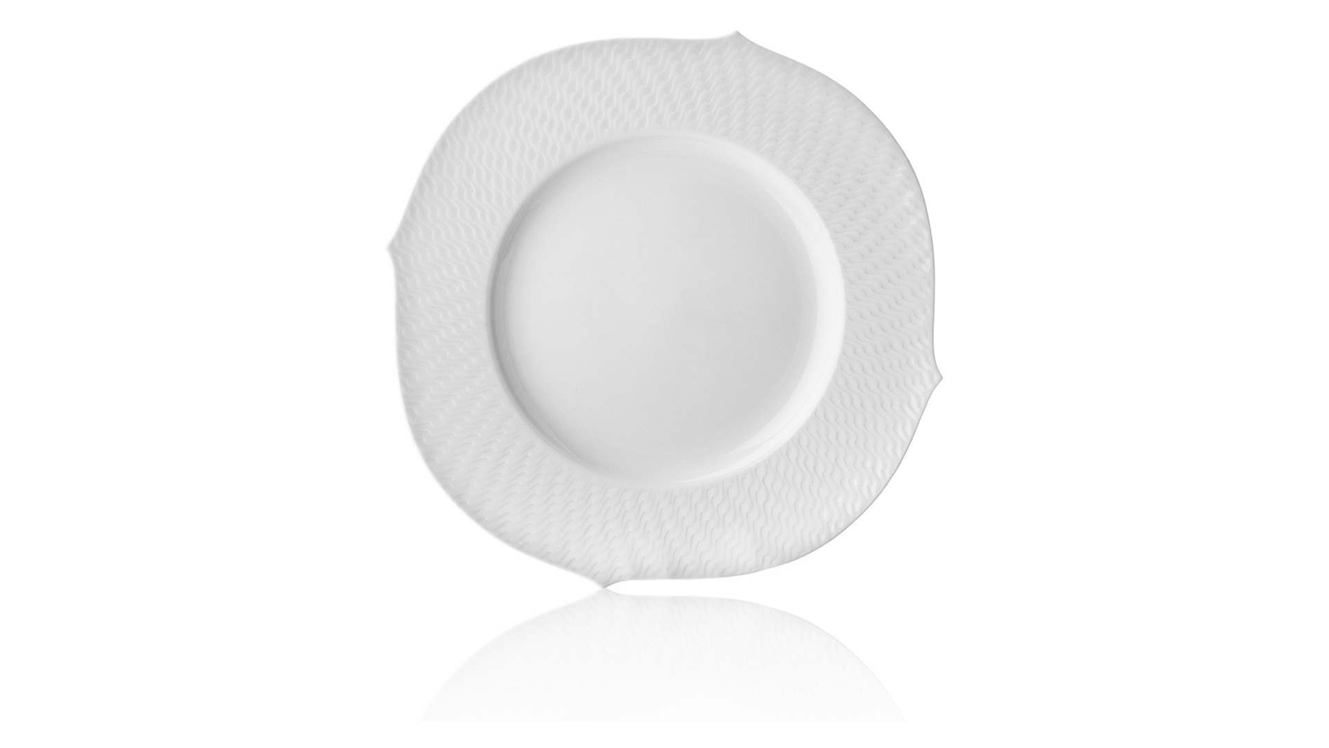10645324 Meissen Набор из 6 тарелок десертных Meissen "Игра волн, рельеф, белый", 19см Фарфор  - Вид №1