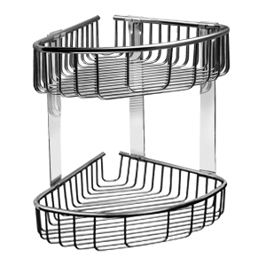 62280 Нержавеющая двойная угловая полка, глянцевая поверхность SANELA