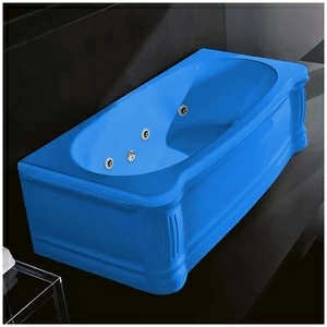 Ванна Gruppo treesse New Classic STX-V677B-DX-G голубая с гидромассажем и дезинфекцией прямоугольная правая