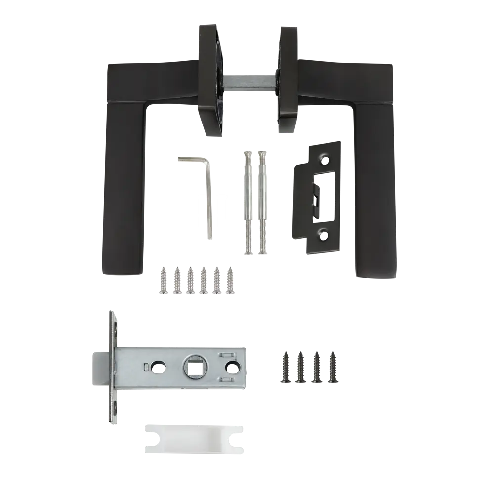 Дверные ручки Edson P15Q3 графит на декоративной розетке 85166721 STLM-0059301 - Вид №1