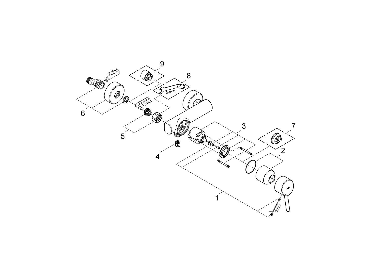 Однорычажный смеситель для душа Grohe концепция ARCH-00113492 - Вид №3