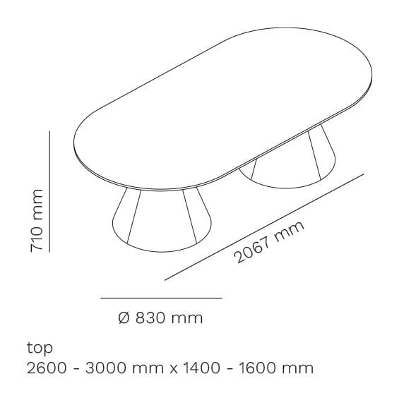 Стол с коническим основанием из стали с порошковым покрытием Mara 250 CONE LARGE ARCH-00081715 - Вид №6