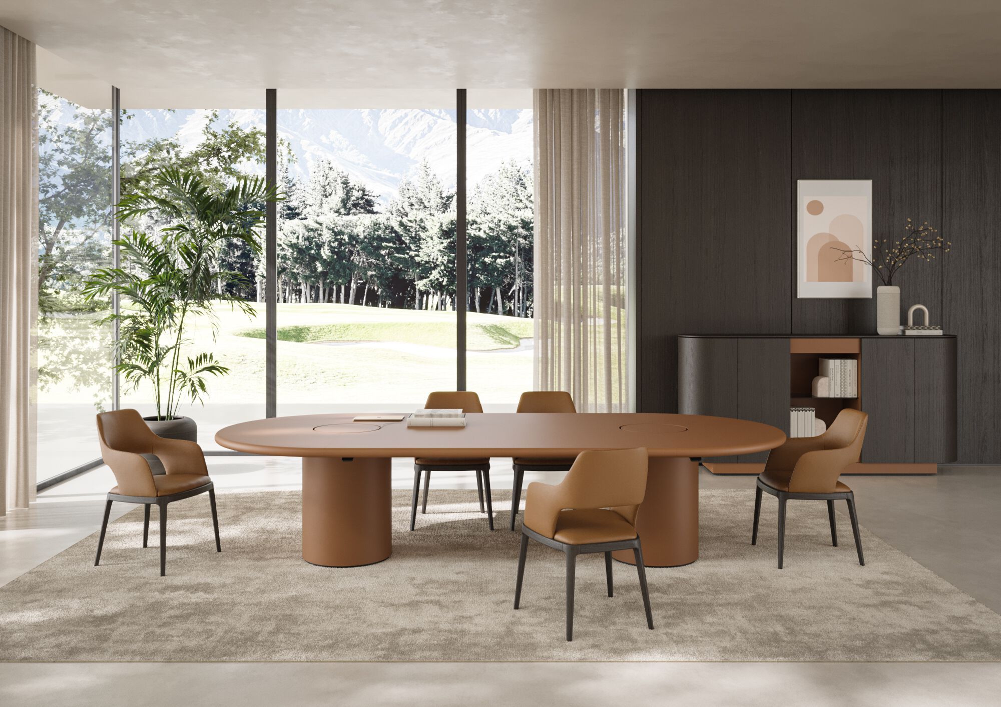 Деревянный овальный стол для совещаний с системой люверсов PROF Dea ARCH-00036687 - Вид №6