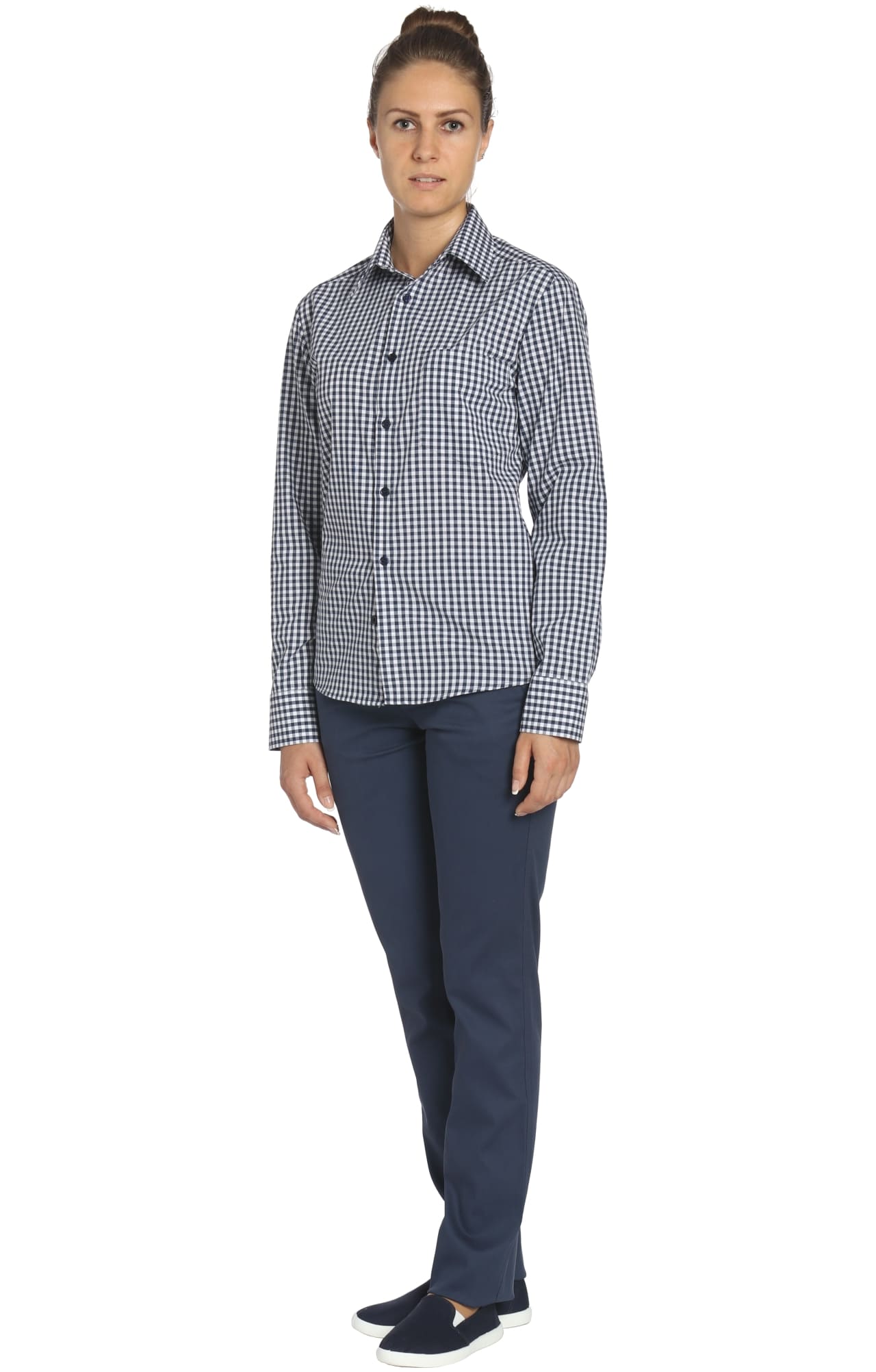 67787 Рубашка в клетку mini check blue-white (мелкая клетка сине-белая) HIPSTER  Толстовки, рубашки, футболки, тенниски  размер 44 (88)  - Вид №4