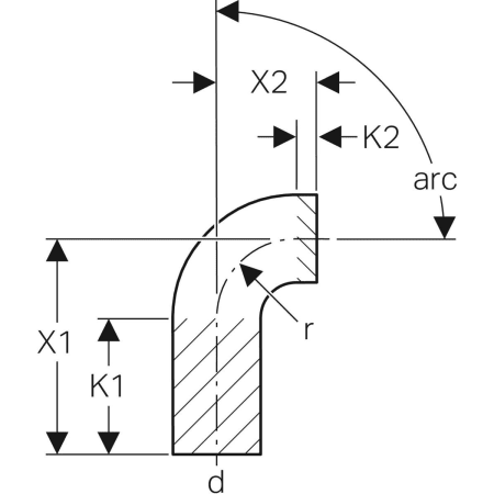 361.055.16.1 Отвод удлиненный Geberit PE Geberit  - Вид №2
