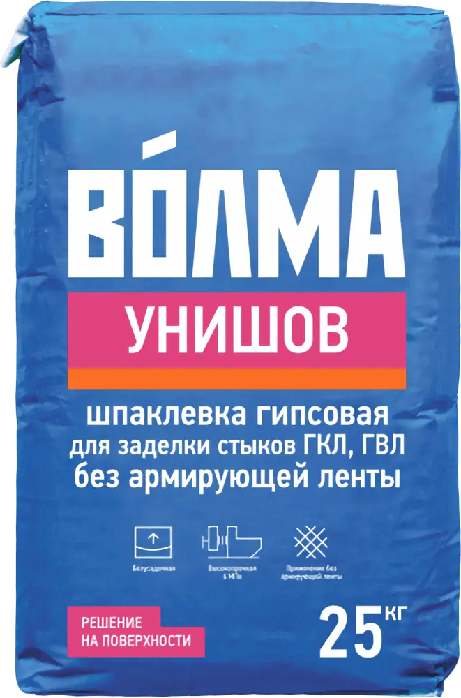 82353798 Шпаклевка гипсовая для заделки швов и стыков Волма Унишов 25 кг STLM-0025245