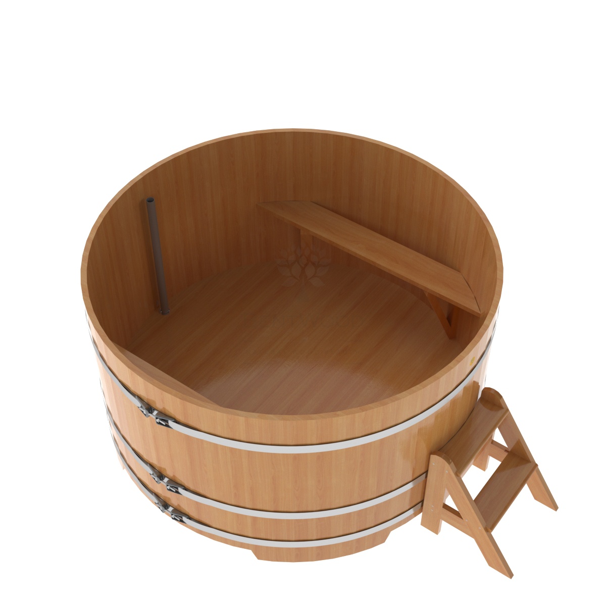 1212 Купель круглая из лиственницы d=1,80х1,0 натуральная премиум Alyarus  - Вид №1