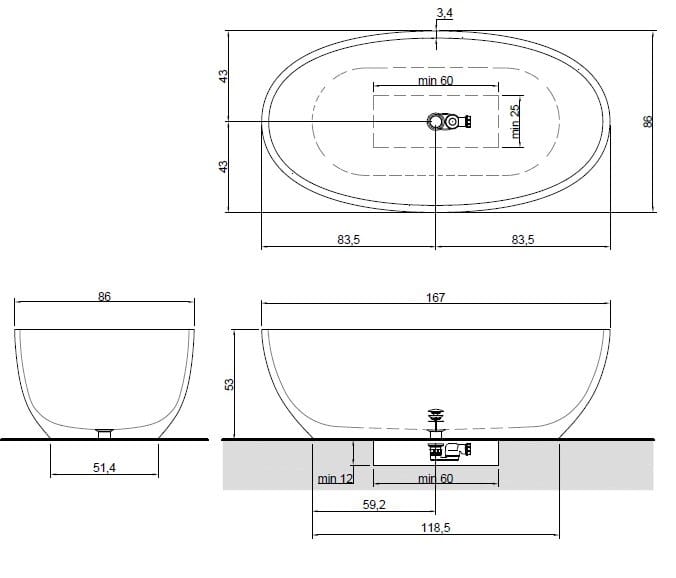 Овальная ванна в центре комнаты в Colormood Antoniolupi REFLEXLIGHT ARCH-00023725 - Вид №11