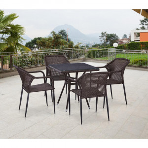 T282BNT/Y35-W2390 Brown 4Pcs Комплект плетеной мебели Afina