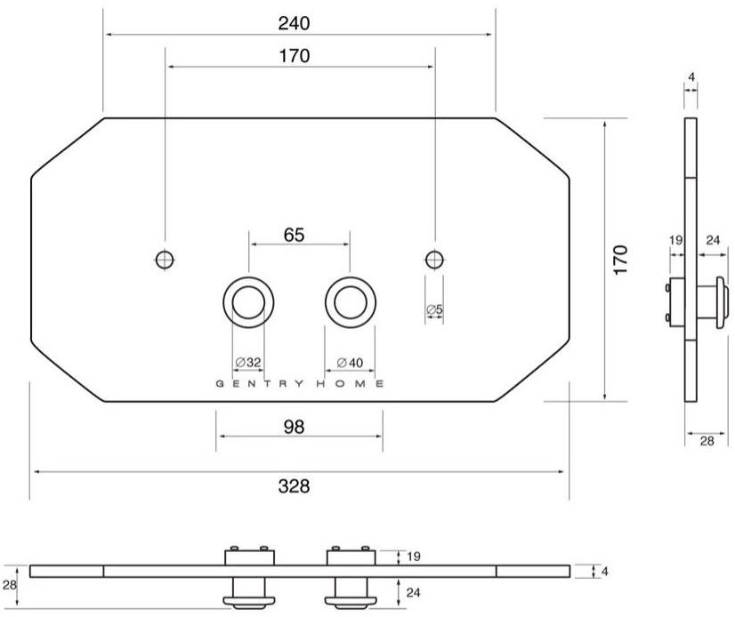 Gentry Home Металлическая панель смыва для унитаза Balasani sun-id-1432384 - Вид №3