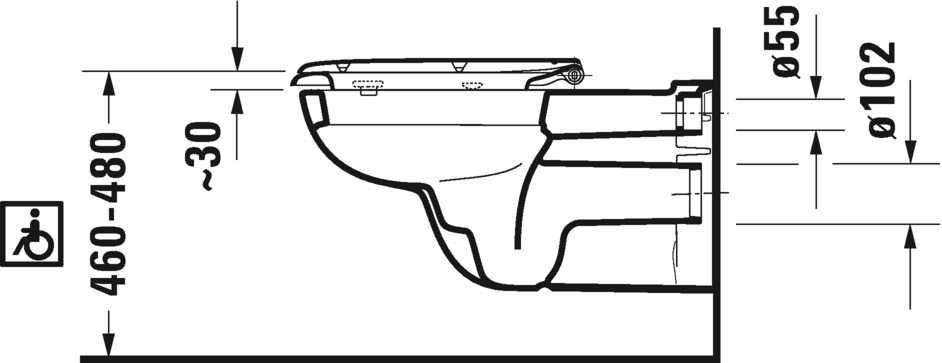 22280900002 Подвесной унитаз настенный Белый Duravit D-Code Германия - Вид №5