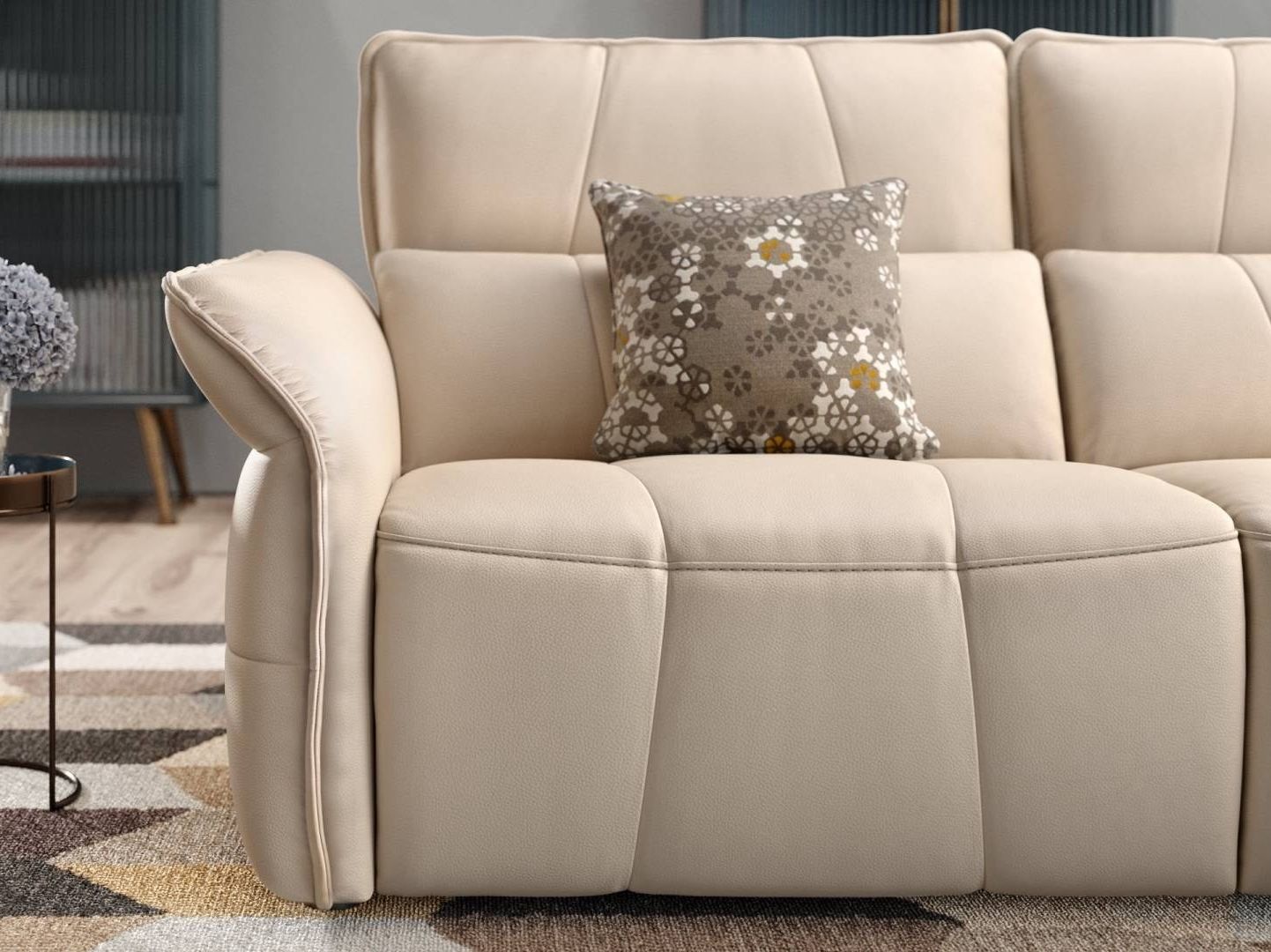 Кожаный диван с полуостровом Sofanella Adria ARCH-00046124 - Вид №1