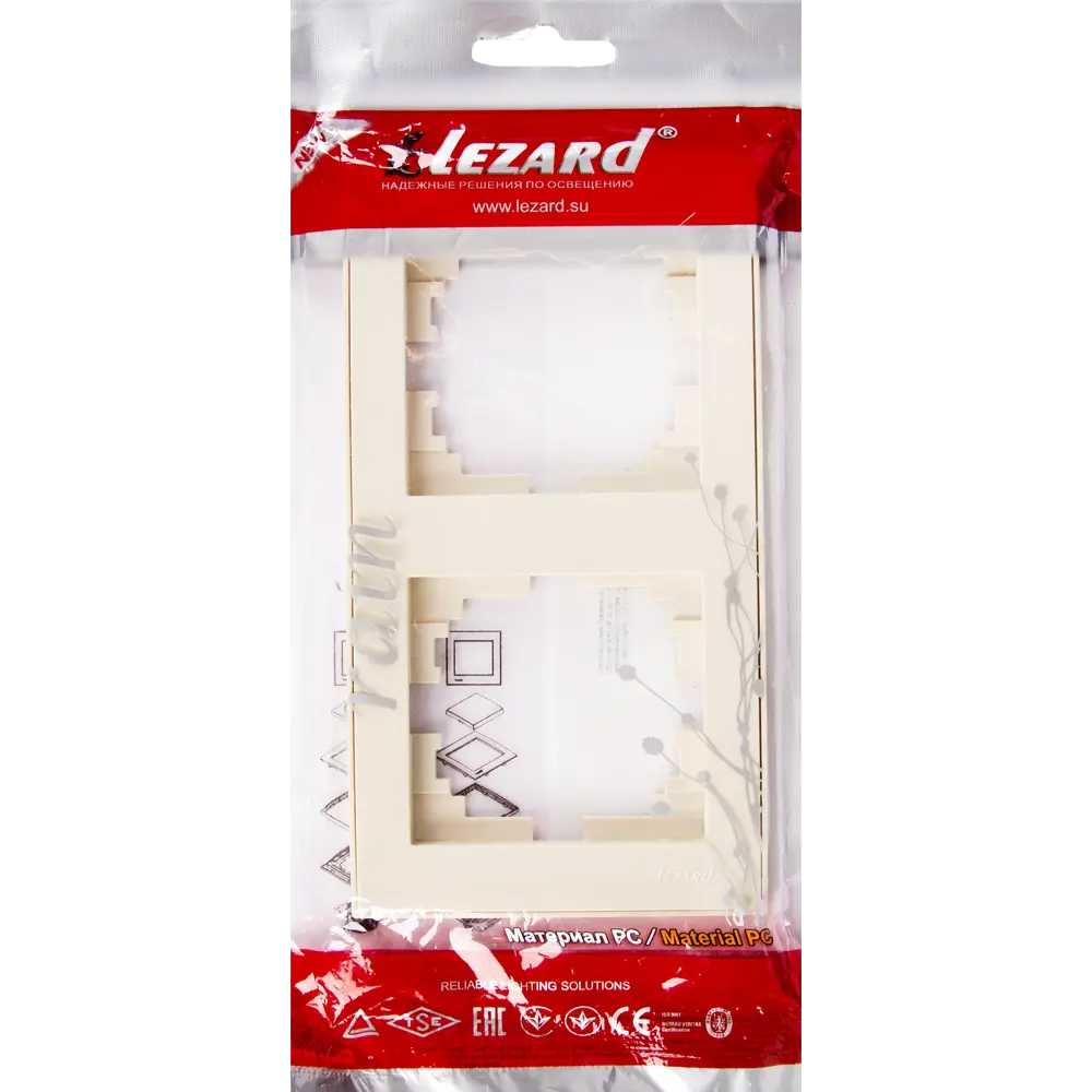 Рамка для розеток и выключателей Lezard Rain 2 поста, цвет бежевый 17753789 STLM-2210129 - Вид №4
