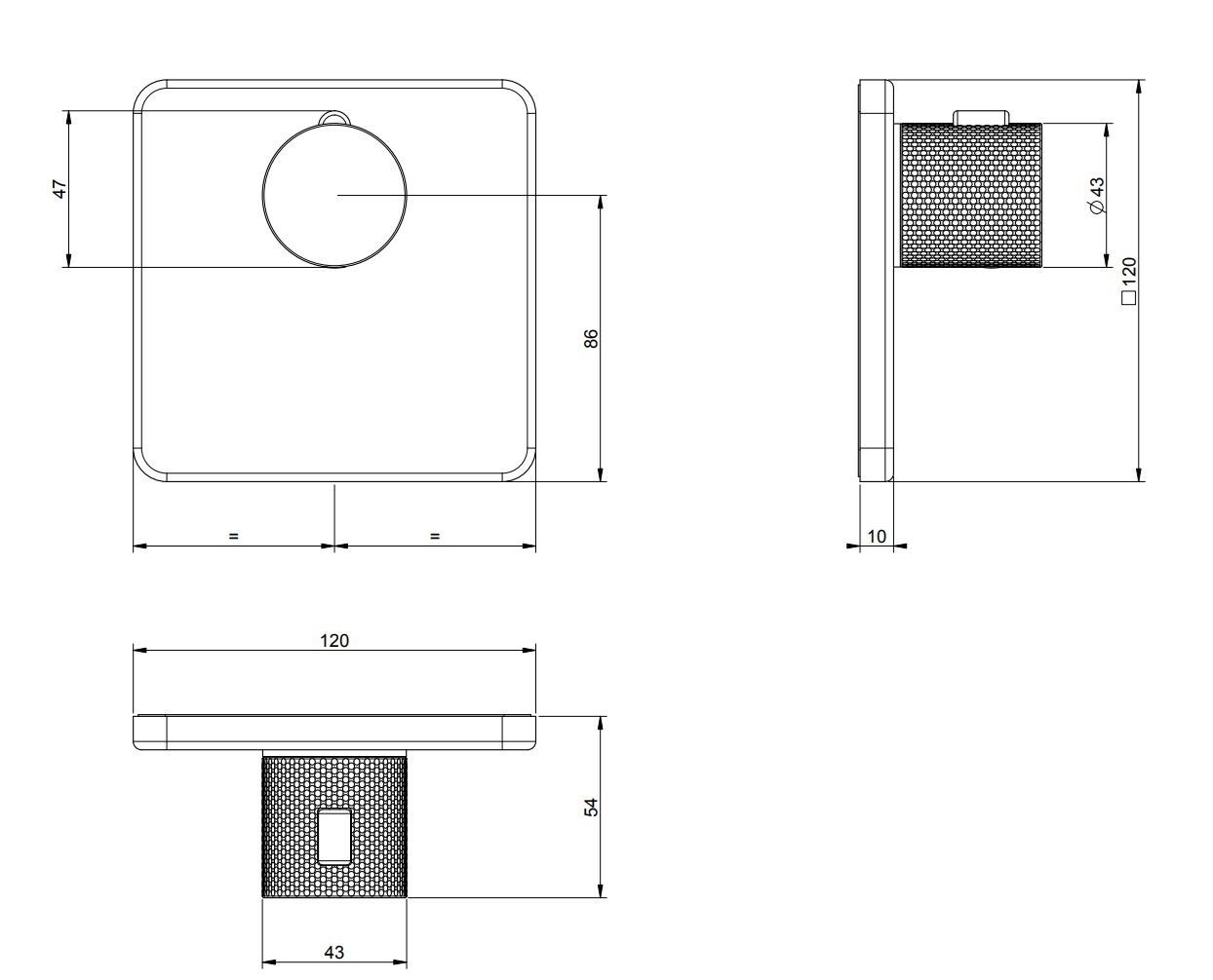 Металлический термостатический смеситель для душа с одним отверстием Gessi выгравированы ARCH-00044693 - Вид №1