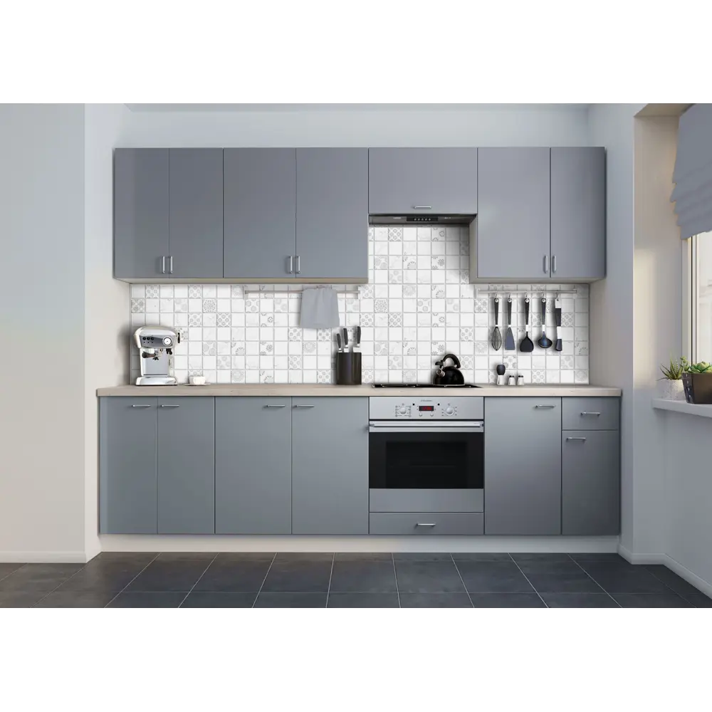 Santreyd Панель ПВХ Бьянка - серый мрамор для стильной кухни 960x480 мм 86273183 STLM-0067496 - Вид №3