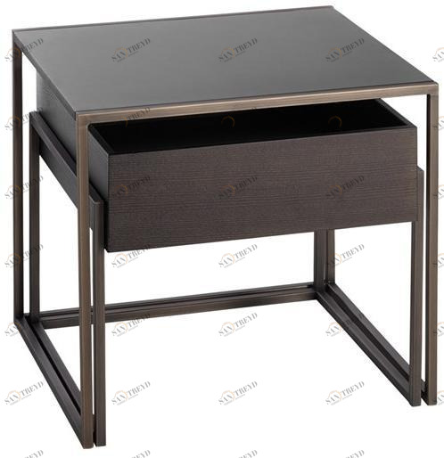 Potocco Журнальный столик из металла и ореха Pocket 894/tb