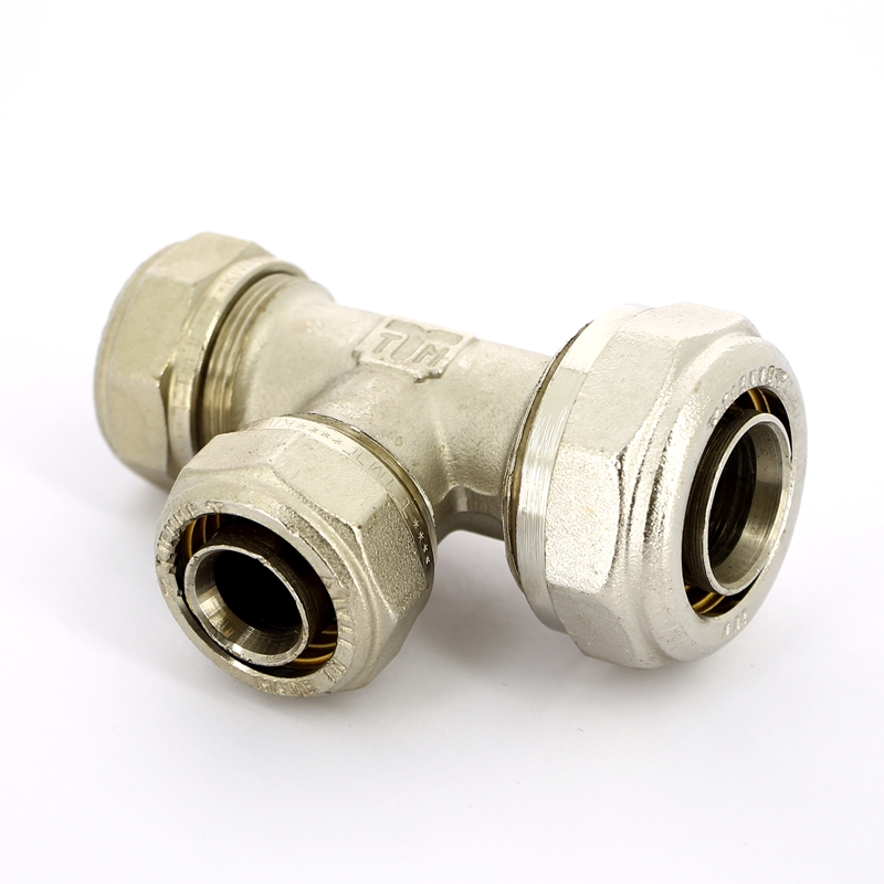 Тройник обжим никелированный TIEMME 32х26х26 1600095 - Вид №1