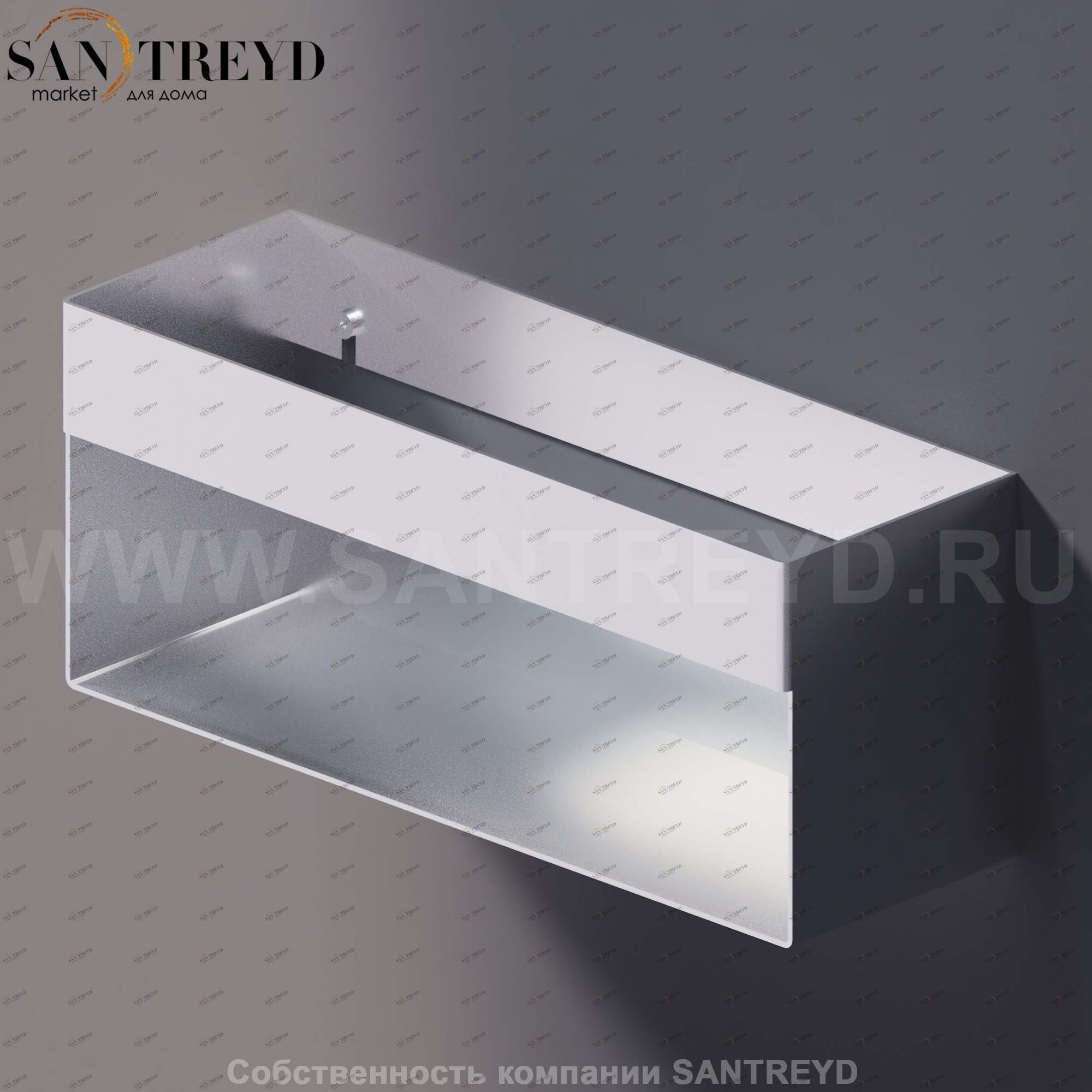 Agape 369 Базовый опорный элемент с полкой 36 см хромированный сатин A369205SP