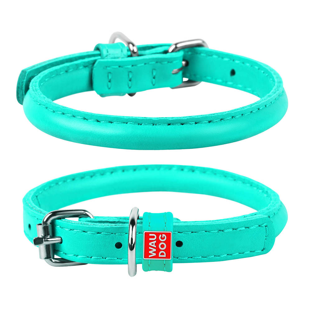 ПР0054648 Ошейник для собак Waudog Glamour круглый для длинношерстных шир. 8мм, дл. 25-33см ментоловый COLLAR 