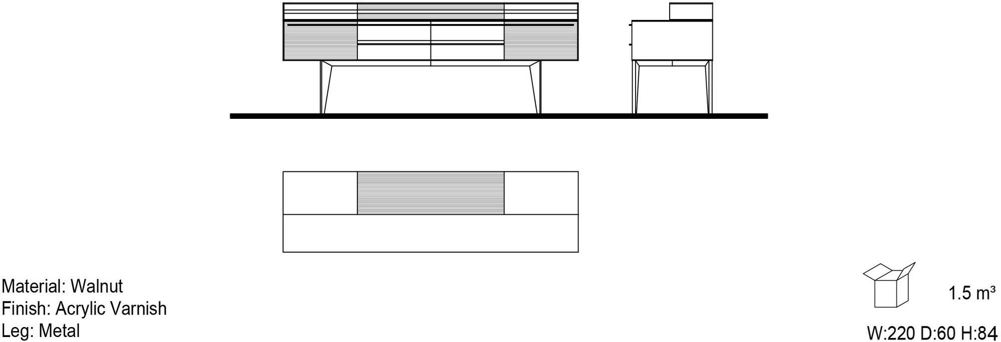 Mobi Буфет из массива дерева с ящиками sun-id-1351349 - Вид №2