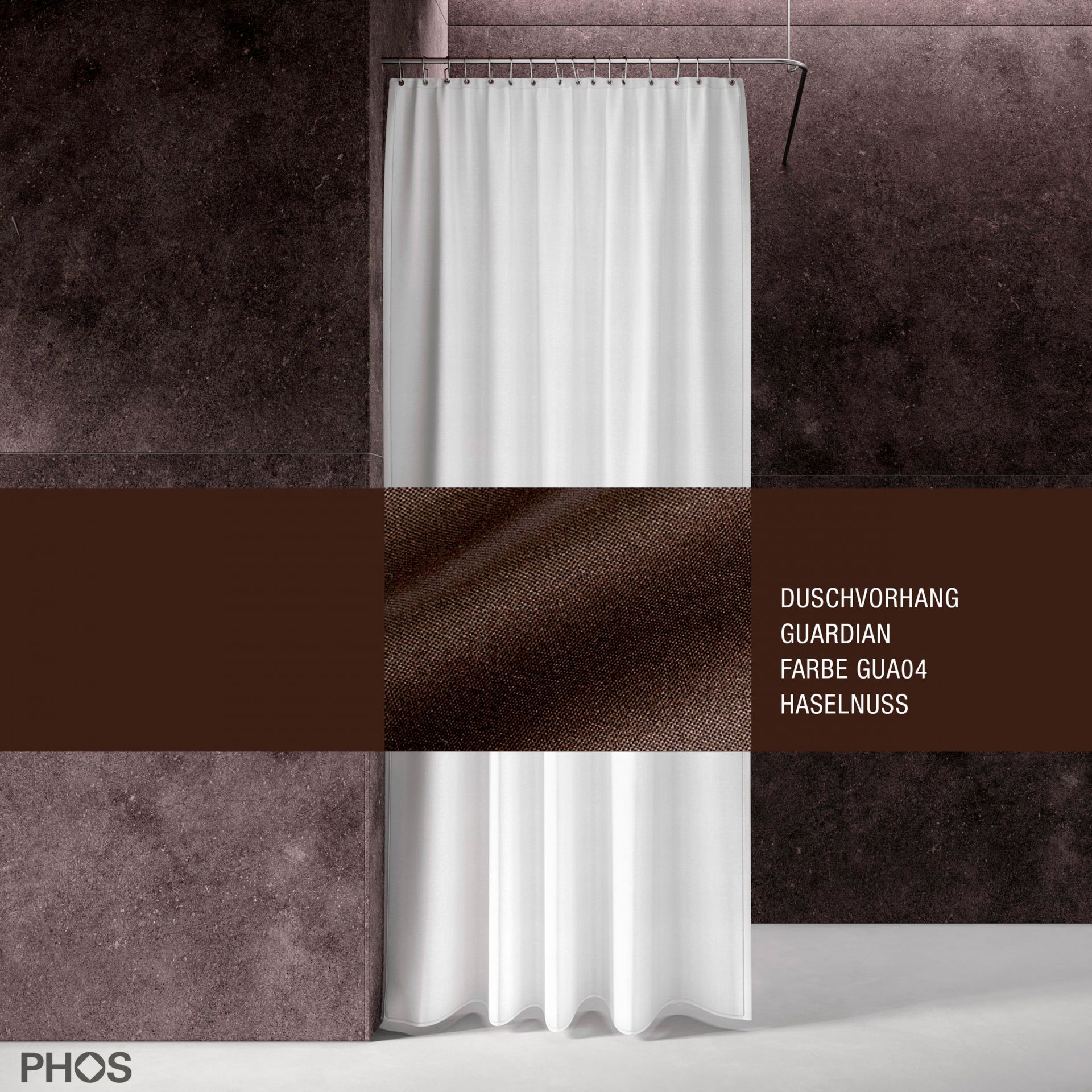 DV-GCS200-200-GUA04 Душевая занавеска Guardian, длина 200 см, ширина 200 см. фундук PHOS 