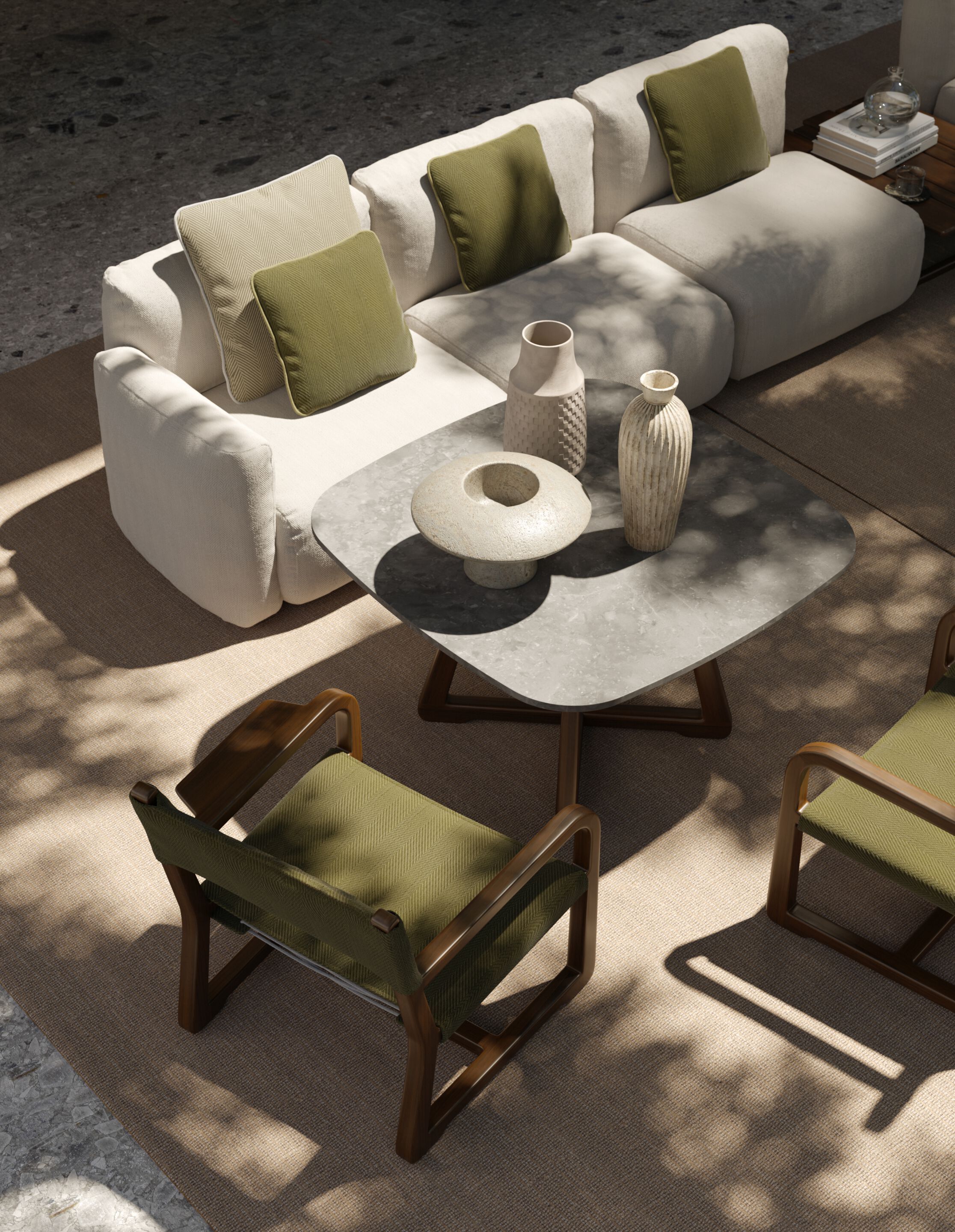 Тканевый модульный садовый диван Exteta Loro Piana Interiors, Стулья Delight от Exteta ARCH-00088589 - Вид №25