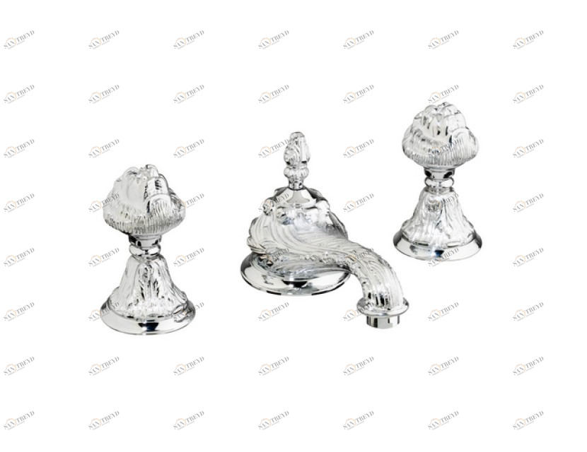 230401.B050.00 Раковина с тремя отверстиями и сливом click-clack Золото 24К Mestre Versailles