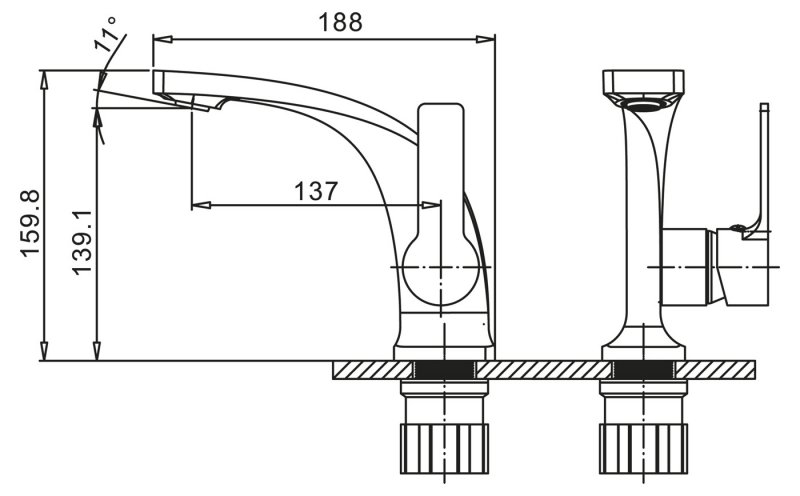 Смеситель на раковину FONDA FOND-LVM-CRM BELBAGNO  - Вид №2