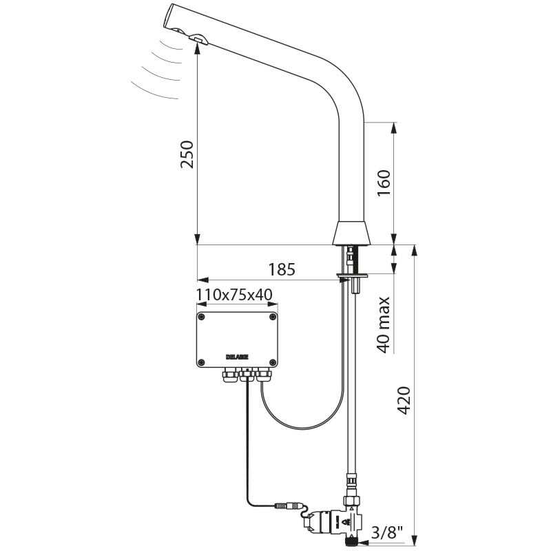 498015 Сенсорный кран BINOPTIC DELABIE  - Вид №1