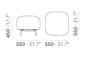 Квадратный пуф из ткани Pedrali Buddy ARCH-00144878 - Вид №9